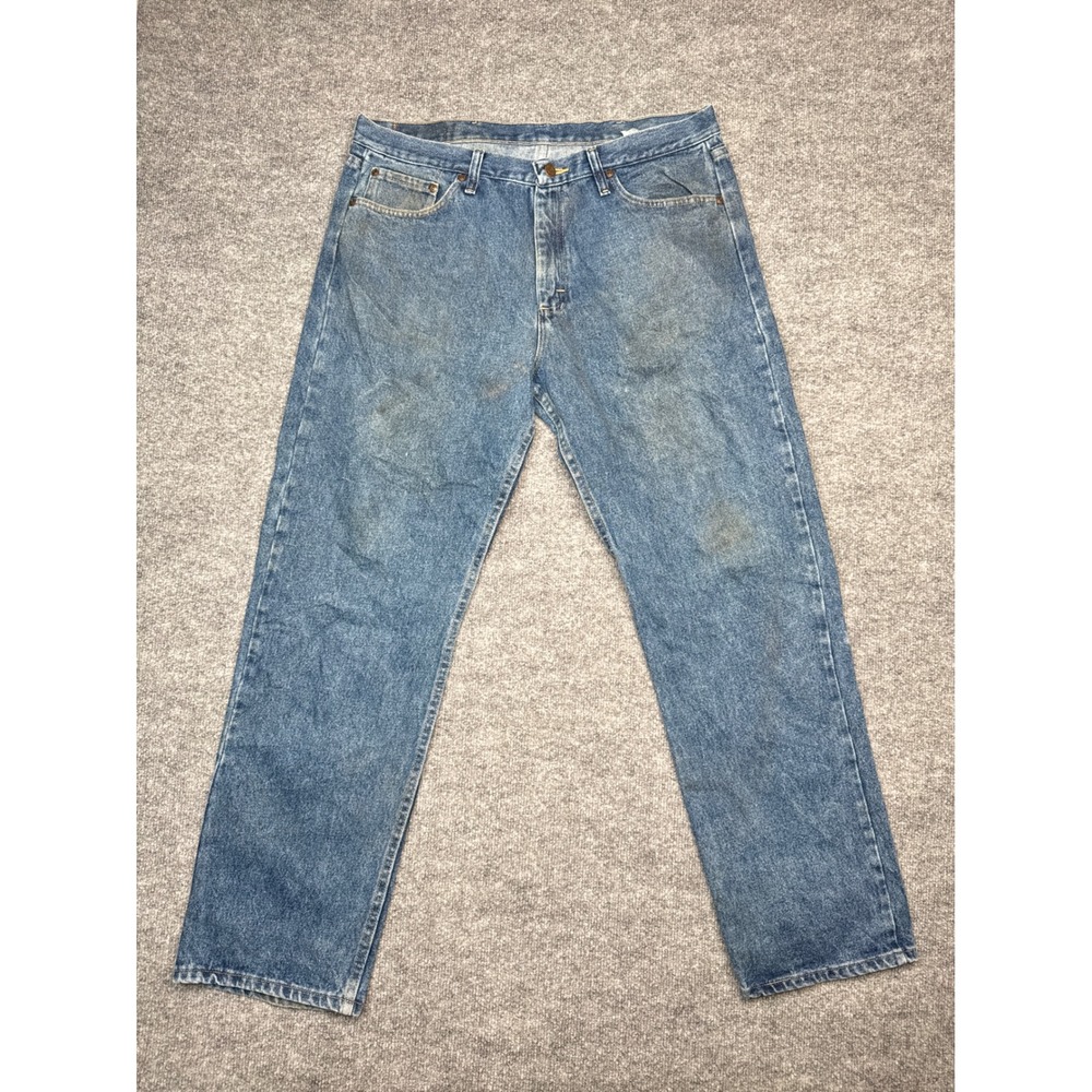 Wrangler Relaxed Fit Jeans Mens‎ 36x32 Blue Denim Workwear Made in Mexico
